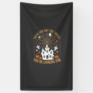 Funny Halloween Treats Ghost Haunted House Design_ Banner