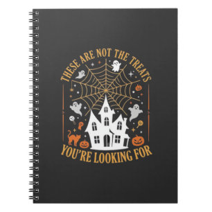 Funny Halloween Treats Ghost Haunted House Design_ Notebook