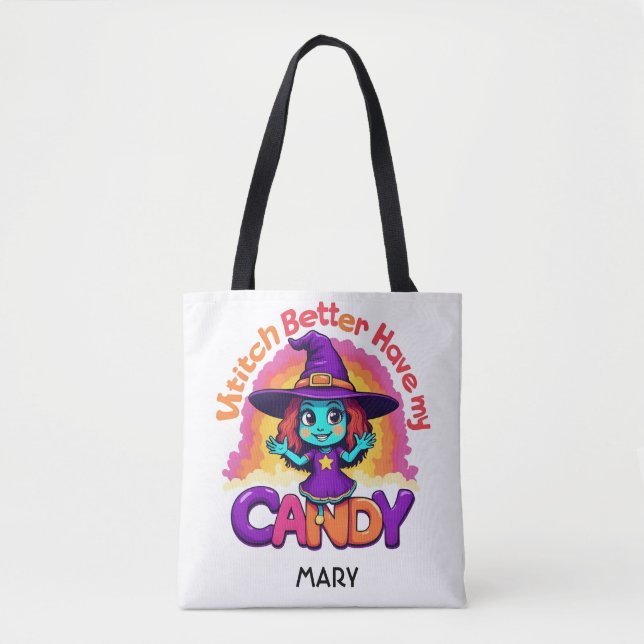 Funny Halloween trick or treat bag (Front)