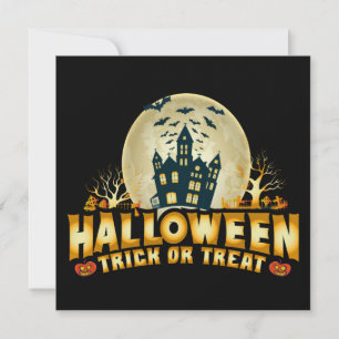 Funny Halloween Trick or Treat Scary Flat Card