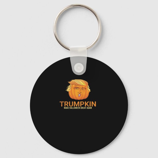 Funny Halloween Trumpkin - Fall Make Halloween Gre Keychain (Front)