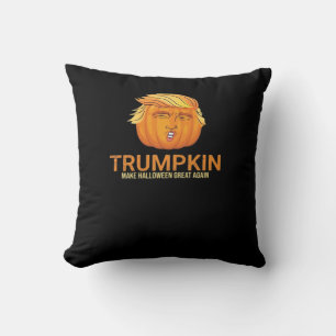 Funny Halloween Trumpkin - Fall Make Halloween Gre Throw Pillow