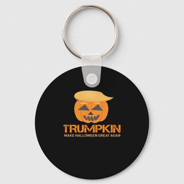 Funny Halloween Trumpkin - Make Halloween Great Ag Keychain (Front)