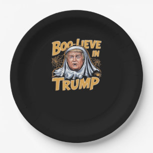 Funny Halloween Trumpkin Make Halloween Great Aga Paper Plate