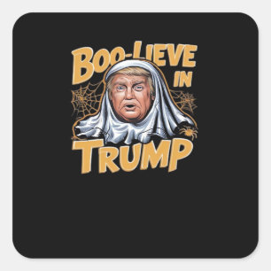 Funny Halloween  Trumpkin Make Halloween Great Aga Square Sticker