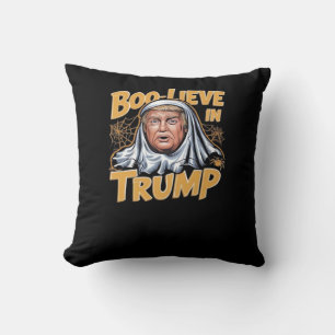 Funny Halloween  Trumpkin Make Halloween Great Aga Throw Pillow