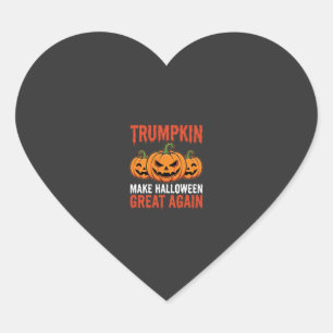Funny Halloween Trumpkin Pumpkin Parody Heart Sticker