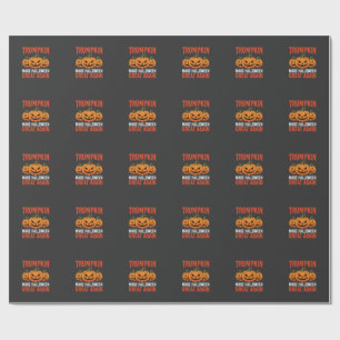 Funny Halloween Trumpkin Pumpkin Parody Wrapping Paper