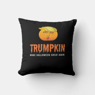 Funny Halloween Trumpkin  Throw Pillow