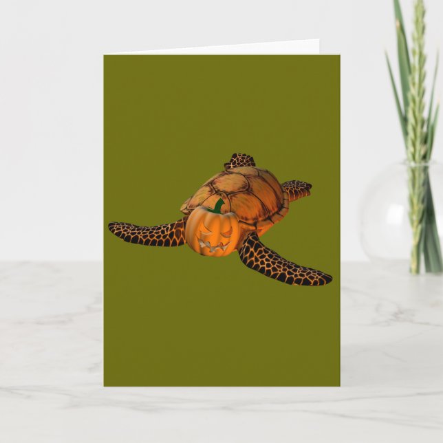 Funny Halloween Turtle Card (Front)