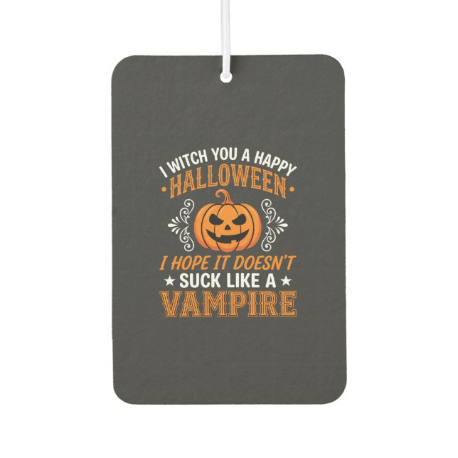 Funny Halloween Vampire Pumpkin Air Freshener (Front)