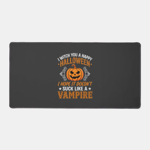 Funny Halloween Vampire Pumpkin Desk Mat