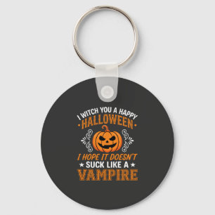 Funny Halloween Vampire Pumpkin Keychain
