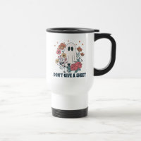 Funny Halloween Vintage Ghost & Flowers
