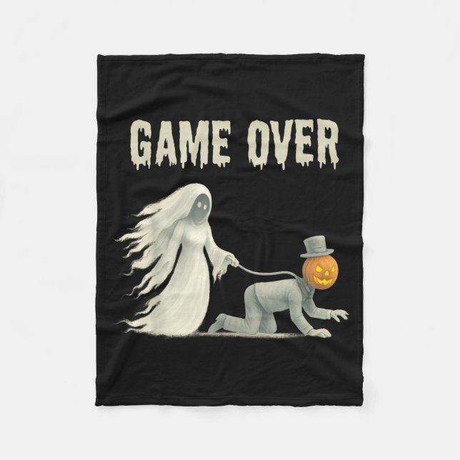 Funny Halloween Wedding Bachelorette Party Bride Fleece Blanket (Front)