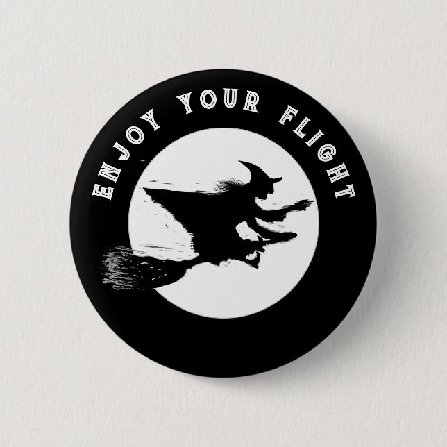 Funny Halloween Witch 2 Inch Round Button (Front)