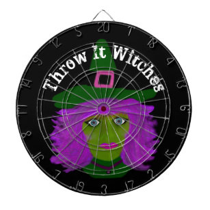 Funny Halloween Witch Black Purple Custom Dartboard