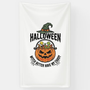 Funny Halloween Witch Candy Pumpkin Shirt Design_1 Banner