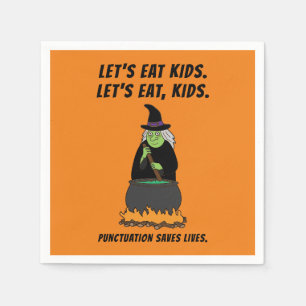 Funny Halloween Witch Cool English Teacher Grammar Napkin
