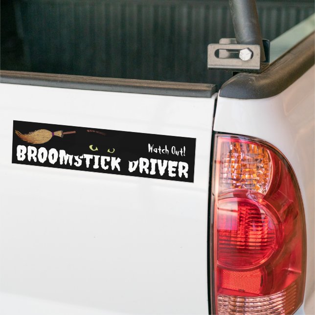Funny Halloween Witch Custom  Bumper Sticker (On Truck)