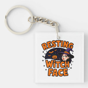 Funny Halloween Witch Design – "Resting Witch Face Keychain