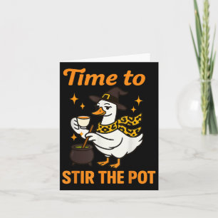Funny Halloween Witch Goose Fall Autumn Time To St Card