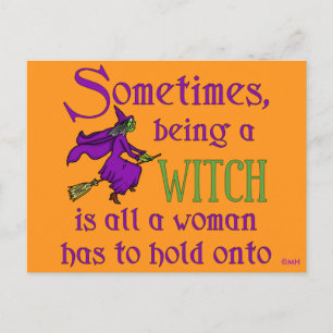 Funny Halloween Witch Holiday Postcard
