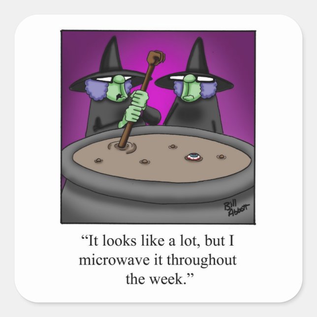Funny Halloween Witch Humour Stickers (Front)