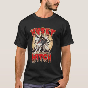 Funny Halloween Witch Husky Dog Mom Spooky Dog Own T-Shirt