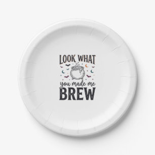 Funny Halloween Witch Quote Look What You Made Me Paper Plate