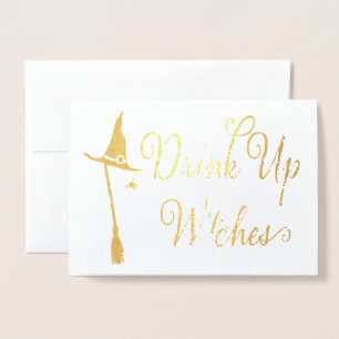 Funny Halloween Witch Real Foil Card