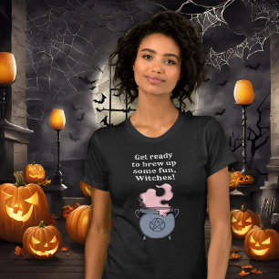 Funny Halloween Witch Spooky Brew Women T-Shirt