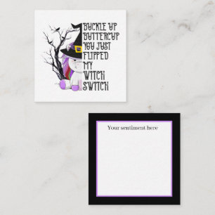 funny Halloween witch switch add sentiment Card