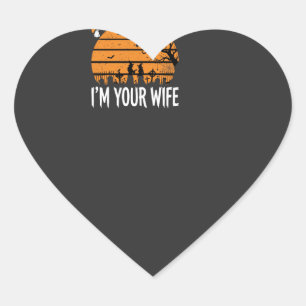 Funny Halloween Witch Wife Graveyard Design Heart Sticker