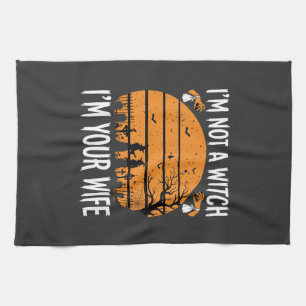 Funny Halloween Witch Wife Graveyard Design Kitchen Towel