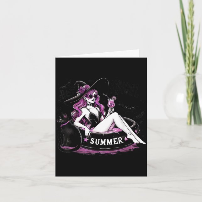 Funny Halloween Witch Witchy Cat Womens Card (Front)