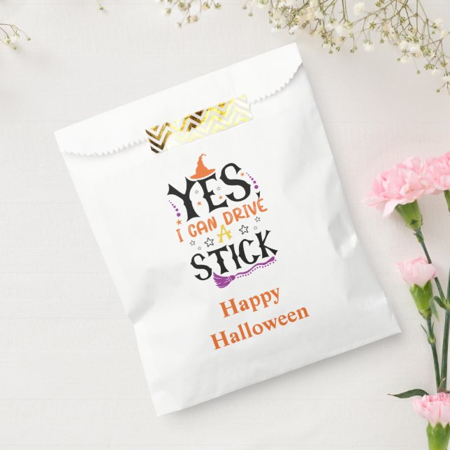 Funny Halloween Witch Yes I Can Drive A Stick  Favour Bag (Sealed)