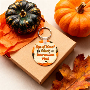 Funny Halloween Witchy Pharmacist Gift Orange Keychain