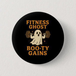 Funny Halloween Workout Ghost Gym Joke For Booty L 2 Inch Round Button