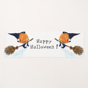 Funny Halloween Yoga Mat with Witch Pumpkin