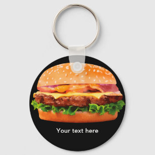 Funny Hamberger Message Template keychains