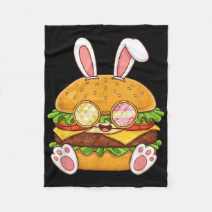 Funny Hamburger Bunny Easter Egg Easter Day Womens Fleece Blanket