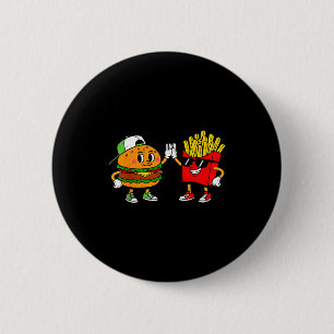 Funny Hamburger French Fries Combo Snacks Fast Foo 2 Inch Round Button