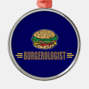 Funny Hamburger Metal Ornament