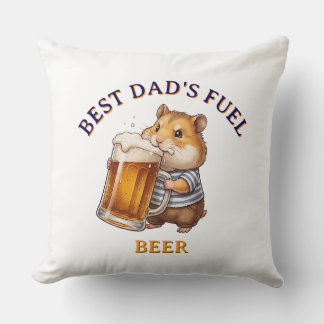 Funny Hamster Drinking Beer - Throw Pillow