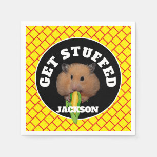 Funny Hamster "Get Stuffed" Napkin