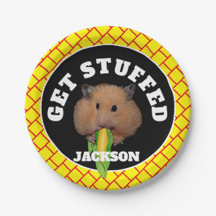 Funny Hamster "Get Stuffed"  Paper Plate