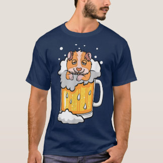 Funny Hamster Pet drunk in Beer  T-Shirt