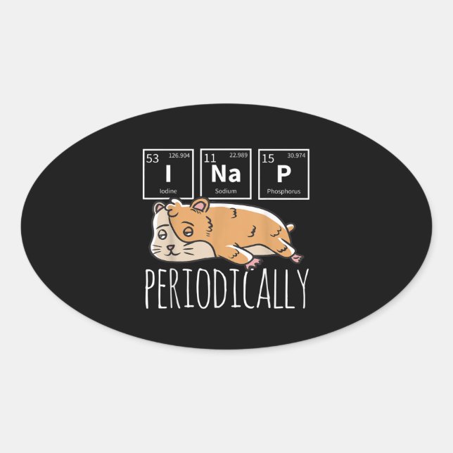 Funny Hamster Study Science Oval Sticker (Front)