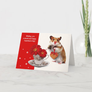 Funny Hamster Valentine's Day Holiday Card